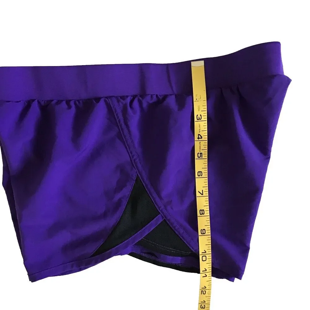 Under Armour Girls Fly By Shorts Purple Youth XL (fits Womens XS/S) Unlined Gym